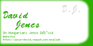 david jencs business card